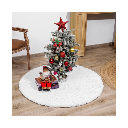 White Christmas Tree Skirt Mat
