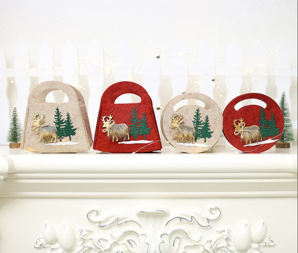 Custom Santa Claus Kids Red Felt Christmas Storage Basket