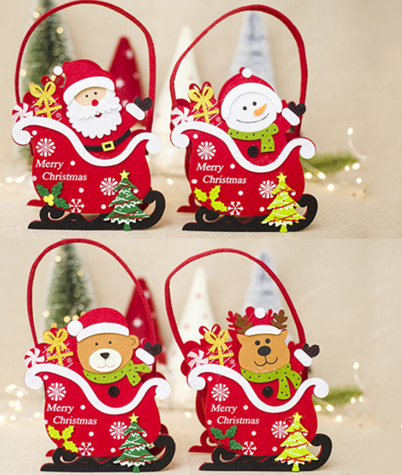 New Design Christmas Santa Claus Decoration Felt Candy Bag