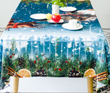 Luxury Snowman Christmas Tree Design Holiday Decorative Tablecloths