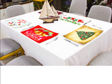 Christmas Dinner Red Linen Kitchen Placemat