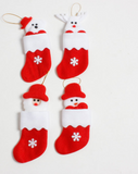 Mini Christmas Stockings Knife Spoon Fork Bag for Xmas Party Dinner Table Supplies