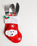 2022 Christmas Santa Fork Knife Cute Cutlery Holder Bag Table Dinnerware Decoration