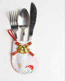 Christmas Decorations Home Table Snowman Knife and Fork Kitchen Tableware Holder Bag