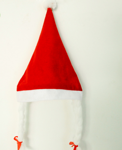High Quality Unisex Adult Short Plush Christmas Decoration Hat Santa Claus Cap