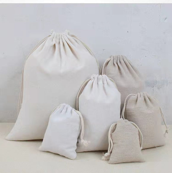 Cheap Customized Logo Cotton Drawstring Bags