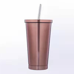 Hot Sale Custom Reusable Portable Double Wall Stainless Steel Mugs Tumbler With Straw