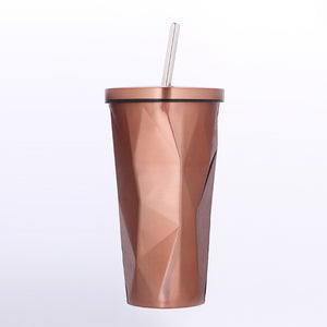 Double Wall Stainless Steel Vacuum Insulated Water Bottle Tumbler with Lid and Straw