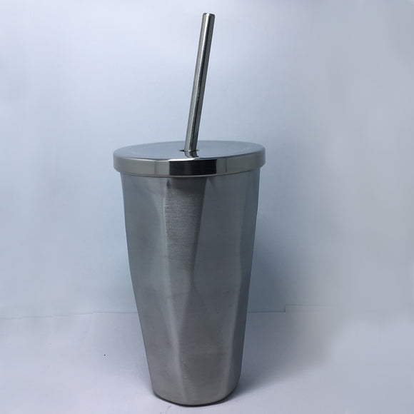 Double Wall Diamond Vacuum Insulated Stainless Steel Straw Tumbler Cups with Straw