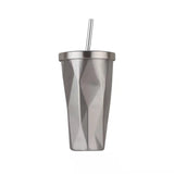 Double Wall Diamond Vacuum Insulated Stainless Steel Straw Tumbler Cups with Straw