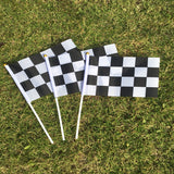 Checkered Black and White Racing Plastic Stick Flag