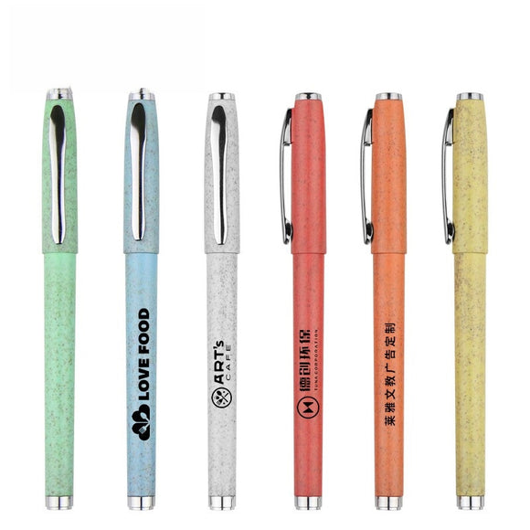 Wheat-Straw Patterns Retractable Gel Pens for Office School