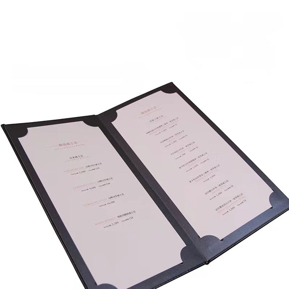 Restaurant Menu Covers Holders with Clear PVC Sheets for Paper Protection