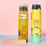 Colored Pencils with Built-in Sharpener in Tube Cap