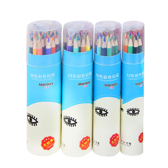 12 PcsColored Pencils with Built-in Sharpener in Tube Cap