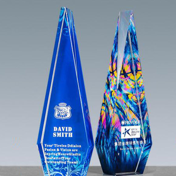 232292 Promotional Customized Color Printing Crystal Awards Tropies