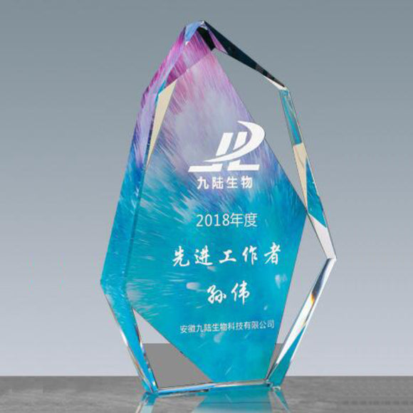 232297 Promotional Customized Color Printing Crystal Awards Tropies