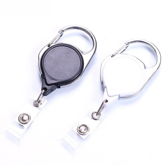 232582 Retractable ID Badge Holder Badge Reel with Belt Clip and Key Ring