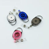 232591 Retractable ID Badge Holder Badge Reel with Belt Clip and Key Ring