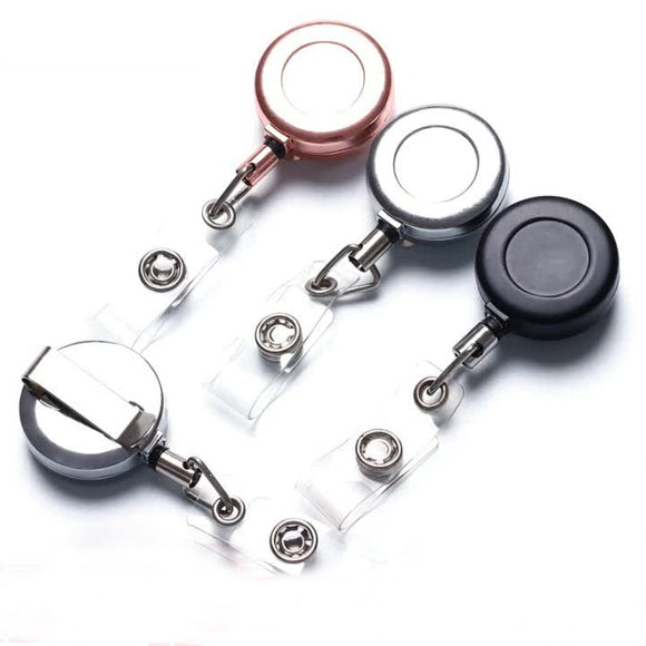 232614 Retractabl Metal ID Badge Holder Reel with Belt Clip Key Ring
