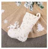 XMas Decoration Gift Bag Luxury Plush white Plain Christmas Stocking