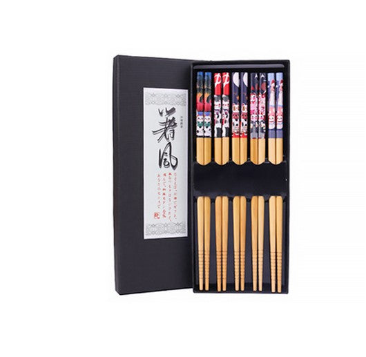 Custom Logo Print Bamboo Chopsticks Gift Set Reusable Wood Chopsticks
