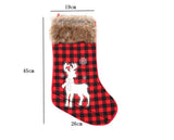 Red Black Plaid Faux Fur Cuff Buffalo Check Xmas Christmas Stocking