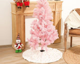 Best Quality Sparkly Silver Snowflake Sequin Luxury Faux White Fur Christmas Tree Skirt