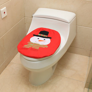 Christmas Toilet Decoration Santa Seat Cover Rug Accessory