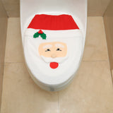 Christmas Decorations Supplies Happy Santa Toilet Seat Cover and Rug Set