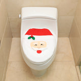 Christmas Decorations Supplies Happy Santa Toilet Seat Cover and Rug Set