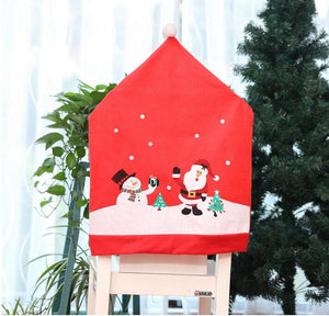 Santa Reindeer Snowman Christmas Chair Cover