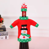 2022 Hot Sale Christmas Colorful Felt XMAS Snowman Wine Bottle Cover