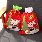 Wholesale Hot Sales Drawstring Christmas Red Velvet Santa Sacks Gift Bags In Bulk