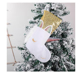 Beaded Unicorn Feather Christmas Stockings Without Lights for Kid Candy Gift Bag