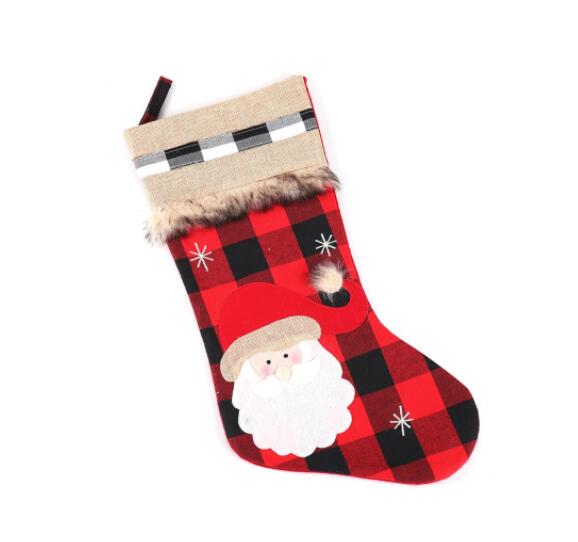 2022 Hanging Decoration Socks Sugar Stocking Bag for Christmas Holiday