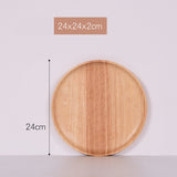 Natural Round Bamboo Wood Serving Circle Tray for Coffee Table and Food