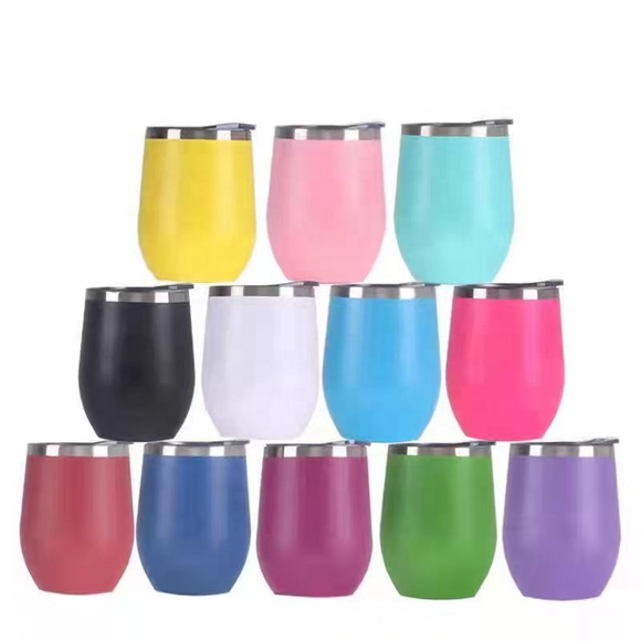 Free Sample 370ml Vacuum Cups Egg Shaped Double Wall Stainless Steel Water Bottle