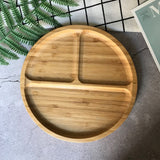 Natural Round Bamboo Wood Serving Circle Tray
