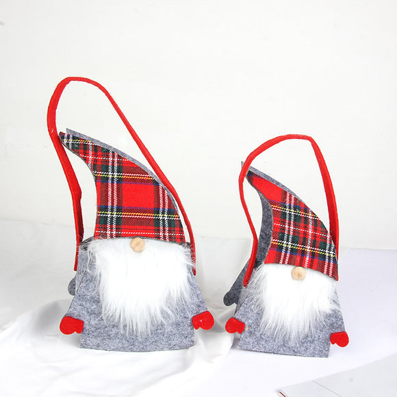 Red Santa Claus Felt Christmas Gift Basket for Home decoration