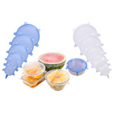 6 Pack Various Sizes Reusable Seal Stretch Covers Lids for Containers