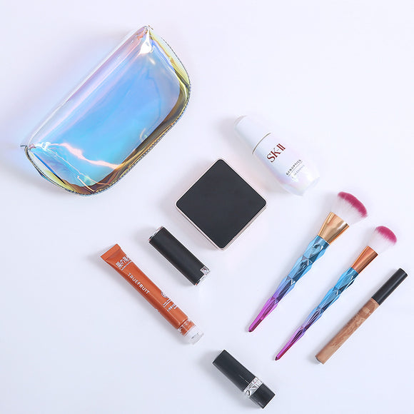Iridescent Cosmetic Pouch with Zipper